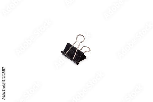 Black Paper clip isolated on white background