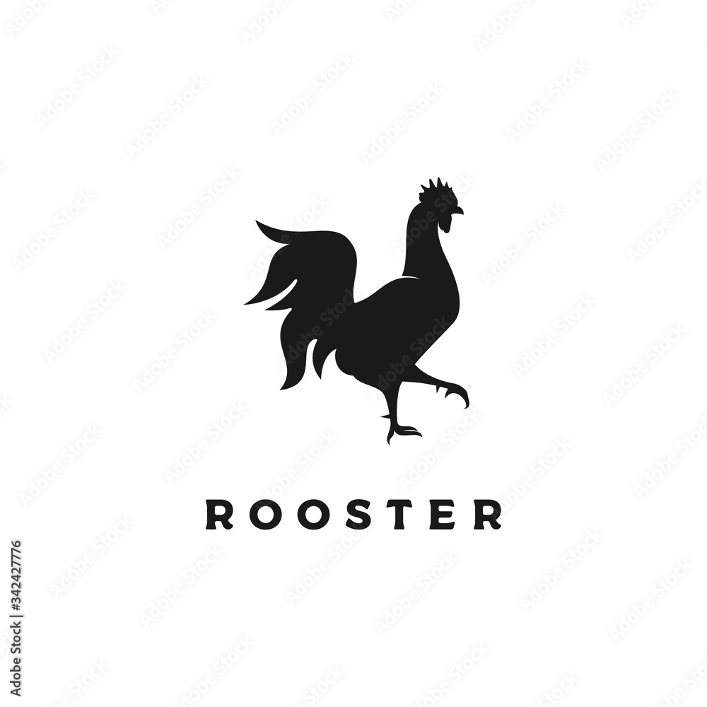 Chicken Rooster Silhouette Icon Logo design Chicken Rooster Silhouette Icon Logo design