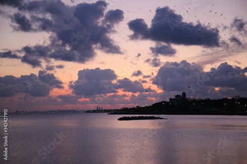 Sunset on the sea, coast of İstanbul /Turkey 