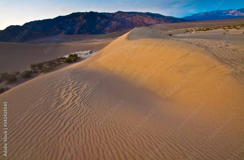 The Mesquite Flat Sand Dunes Near the Foot of Tucki Mountain, Death Valley National Park, California, USA