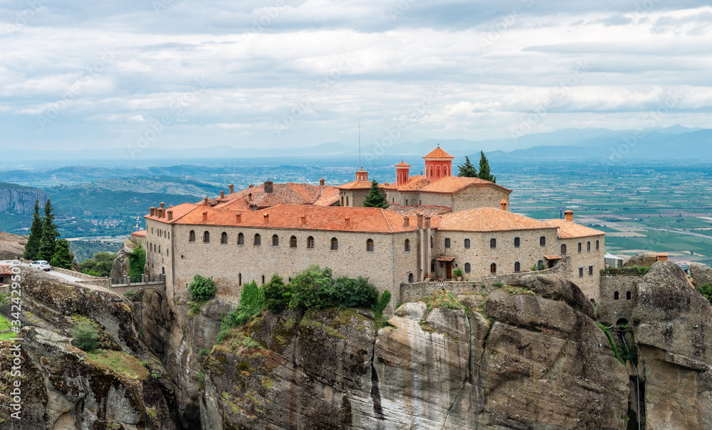 Panoramic view of Meteora monastery in Greece