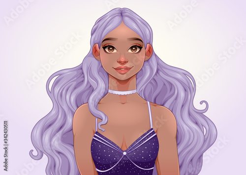 Beautiful smiling girl with...