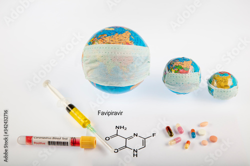 The research results of antiretroviral therapy Favipiravir antiviral drug to fight COVID-19, coronavirus. photo