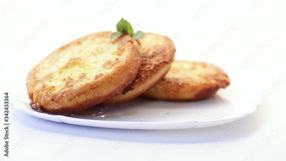 round bread croutons fried in batter in a plate round bread croutons fried in batter in a plate