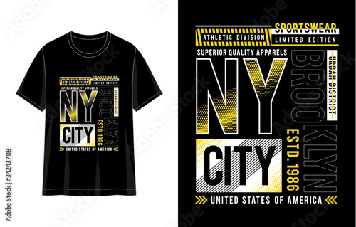 ny city typography for print t shirt