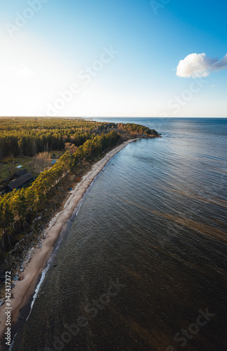 Wallpaper Mural Aerial view on sea coast line, birds eye on baltic sea side Torontodigital.ca