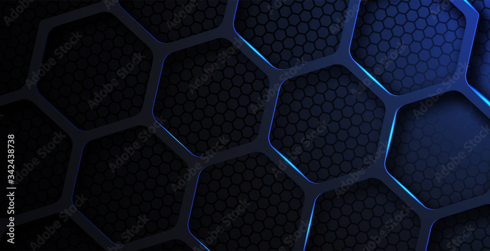 Futuristic technology hexagonal shape abstract metallic background vector illustration