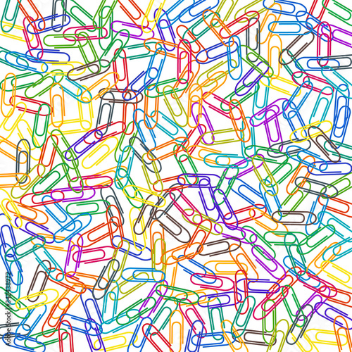 Stationary paperclips isolated on white background