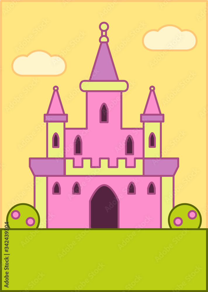 Background Illustration A4 - Pink Castle