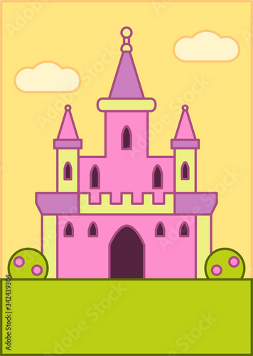 Background Illustration A4 - Pink Castle