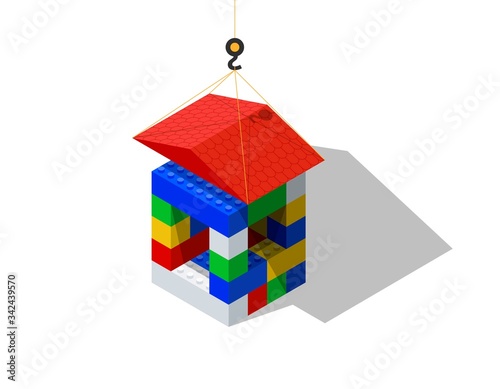 Building a house from a children's designer.