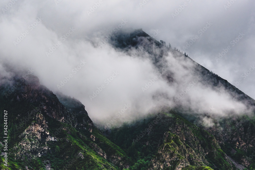 An impressive mountain range in the Ongudaysky district of the Altai Krai, Russia
