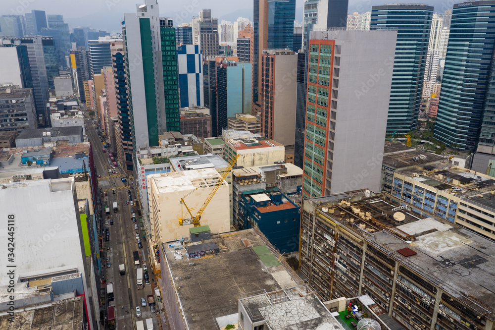 Aerial view of Hong Kong city
