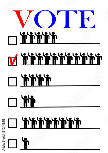 Voting in an election campaign of the president or senate and parliament. Elections in the USA. Elections in Europe. Policy. Template for Texia. Poster. Outdoor advertising. Election ballot.