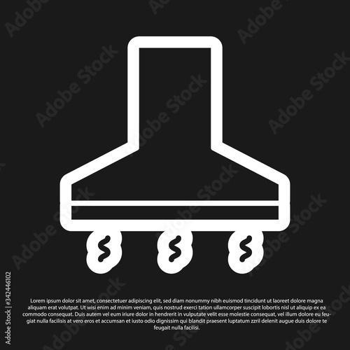 Black Kitchen extractor fan icon isolated on black background. Cooker hood. Kitchen exhaust. Household appliance.  Vector Illustration