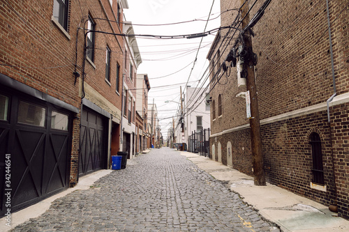 April 20 2020 - Hoboken NJ: Empty Court street without any cars or people photo