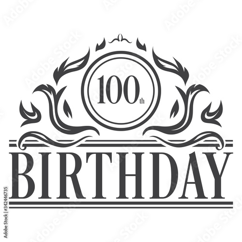 100th Birthday celebration vintage vector	