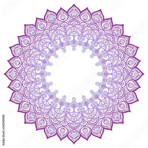 Vector round abstract circle. Mandala style. Decorative element, colored circular design element.
