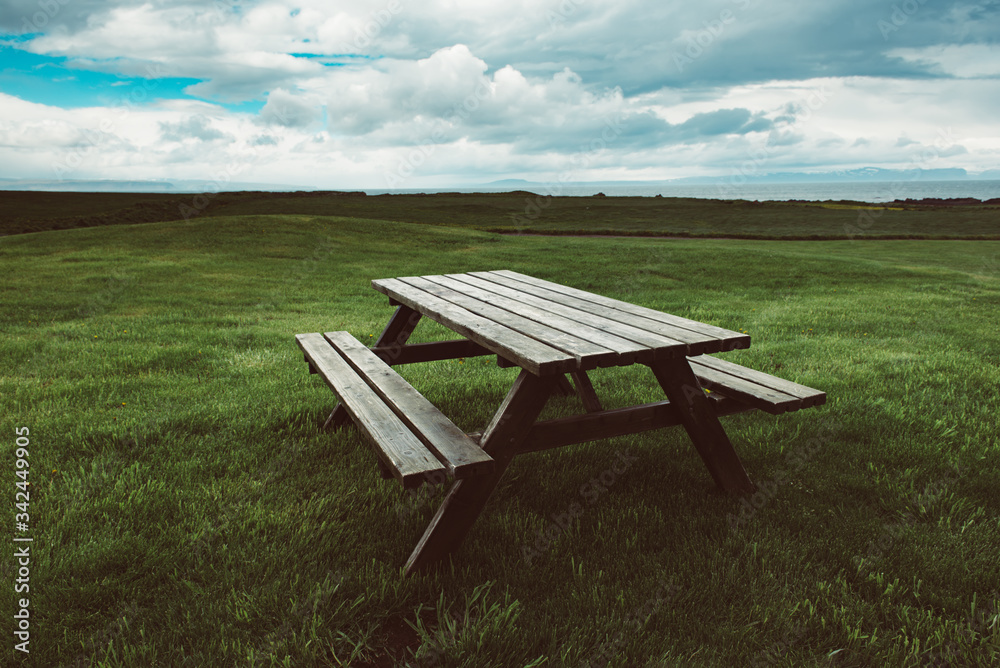 Picnic table in Iceland