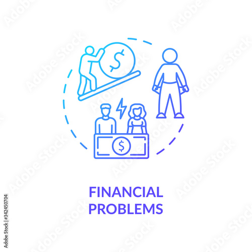 Financial problems concept icon