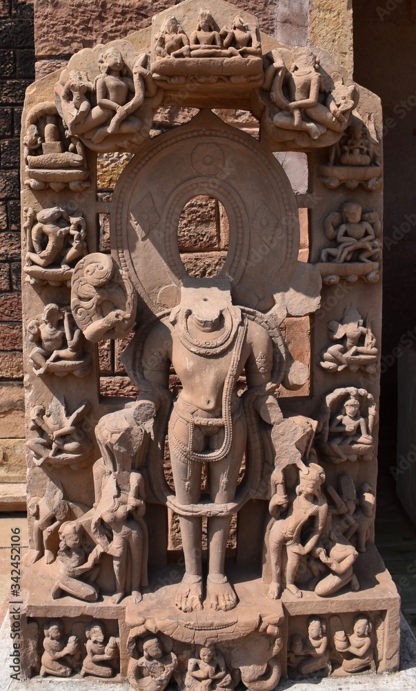 Gwalior, Madhya Pradesh/India - March 15, 2020 : Sculpture of Hindu God