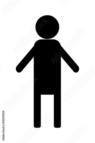 Icon man in black color, vector stock illustration isolated on white background. Men Rest Room Sign. 