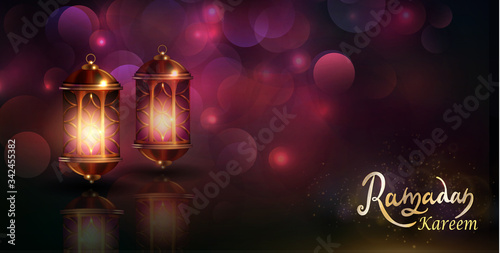 Wallpaper Mural Ramadan Kareem greeting on blurred background Torontodigital.ca