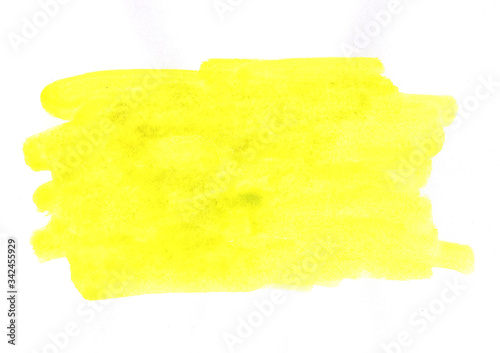 Yellow watercolor stain aquarelle background texture