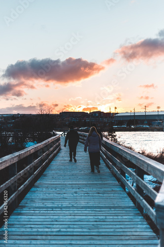 wooden bridge at sunset © Erik