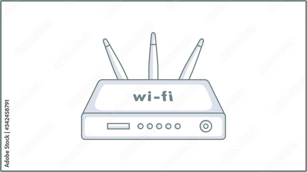Obraz premium Vector Liner Wi-Fi Router icon. Internet Illustration. Drawing.