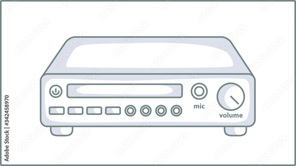 Vector Liner Receiver icon. Music Illustration. Drawing. Vector Liner Receiver icon. Music Illustration. Drawing.