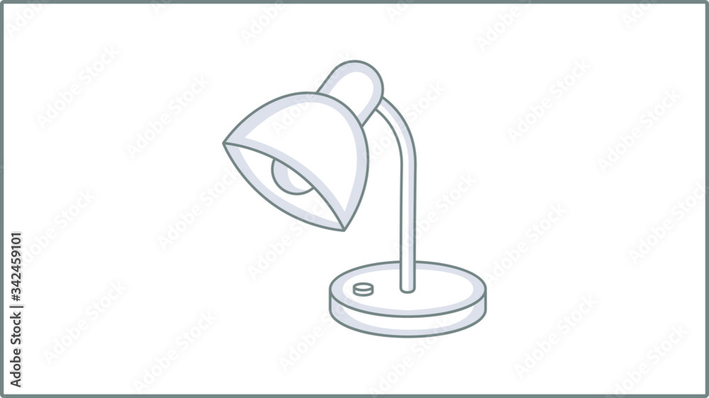 Vector Liner Table Lamp icon. Lighting Illustration. Drawing. Vector Liner Table Lamp icon. Lighting Illustration. Drawing.