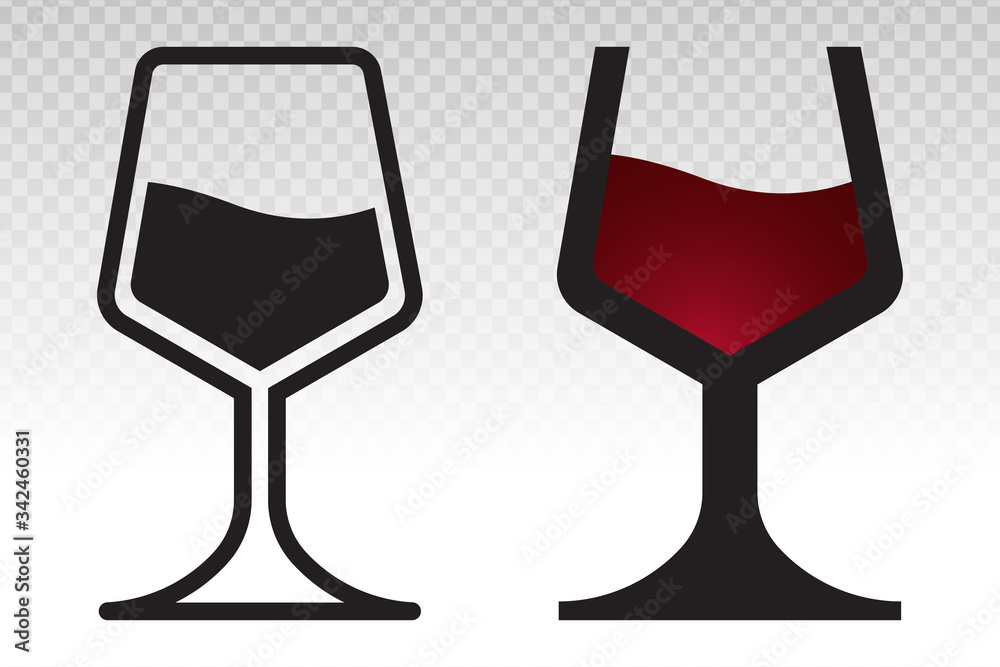 Wine glass with wine for tasting -vector flat icon on a transparent background Wine glass with wine for tasting -vector flat icon on a transparent background