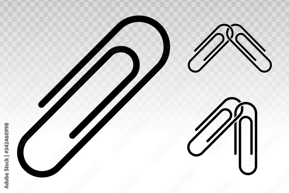 Paperclip or paper clip vector flat icon for apps and websites on a transparent background Paperclip or paper clip vector flat icon for apps and websites on a transparent background
