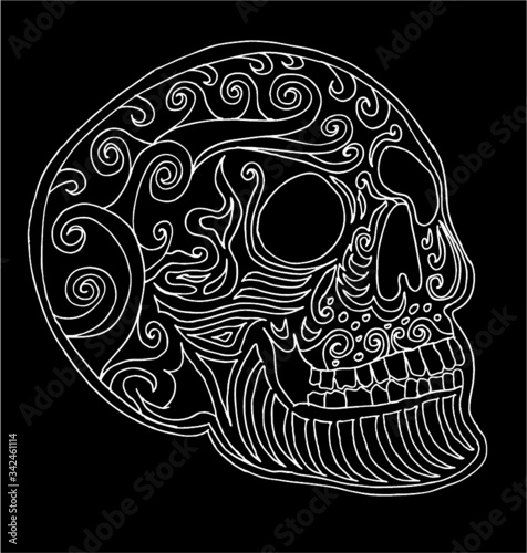 tattoo tribal skull graphic design vector art