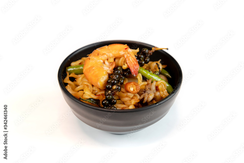 fusilli pasta with seafood, Stir fried seafood fusilli pasta with seafood, Stir fried seafood
