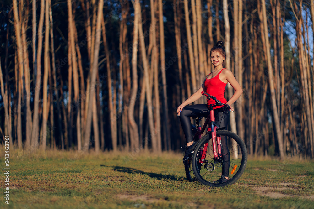 woman healthy lifestyle with a bike. weight loss woman healthy lifestyle with a bike. weight loss