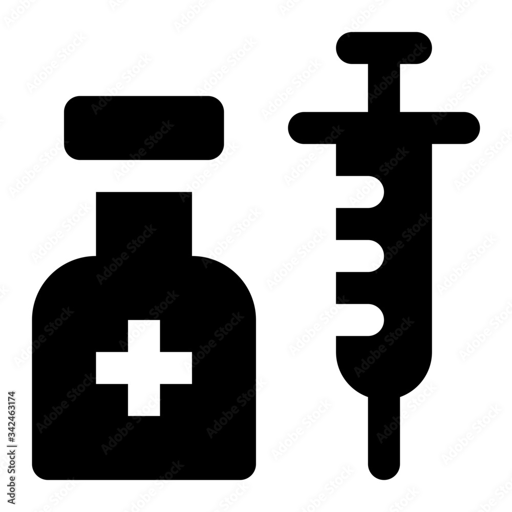 Fototapeta premium Vaccine Glyph Icon Vector