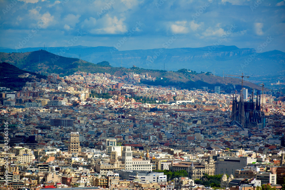 panorama of the city of Barcelona in Spain
