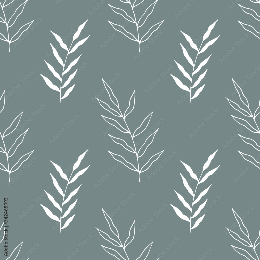 Seamless pattern with hand drawn forest leaves. Traditional leaves in ink, doodle style for wedding decoration and arrangements. Seamless pattern with hand drawn forest leaves. Traditional leaves in ink, doodle style for wedding decoration and arrangements.