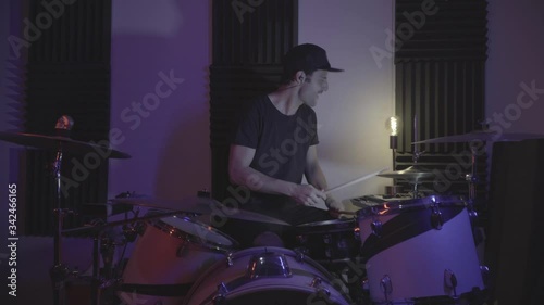 front view drummer with black clothes