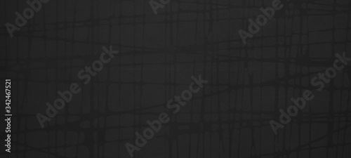 Black stone concrete tiles texture with mesh lines background anthracite panorama banner long