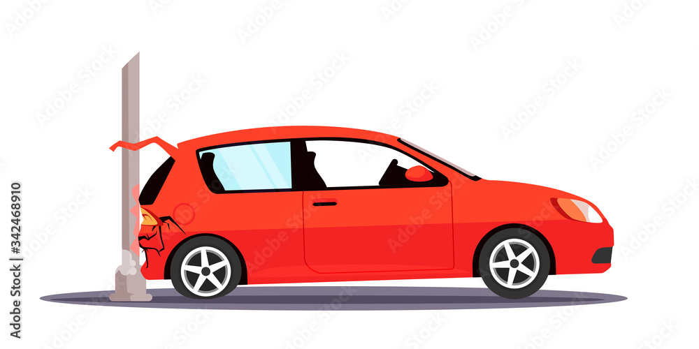 Vector character illustration traffic accident Vector character illustration traffic accident