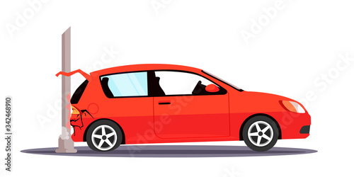 Vector character illustration traffic accident