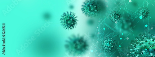 Obraz na płótnie virus cell neon background