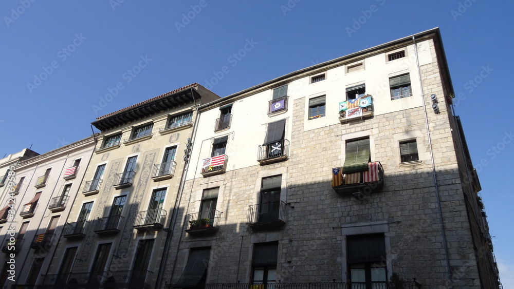 Girona is a swarm city in Catalonia with wonderful stone walls Girona is a swarm city in Catalonia with wonderful stone walls