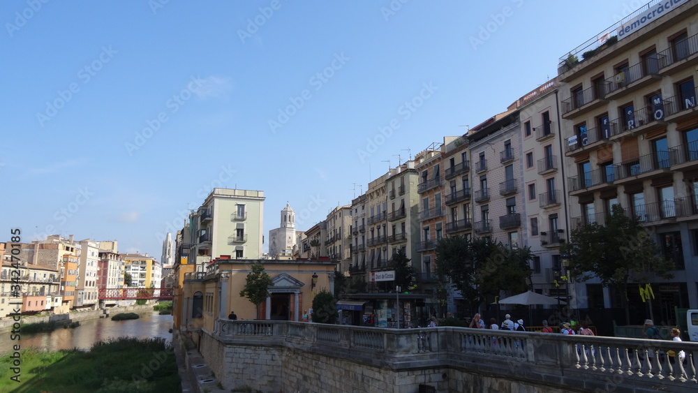 Girona is a swarm city in Catalonia with wonderful stone walls Girona is a swarm city in Catalonia with wonderful stone walls