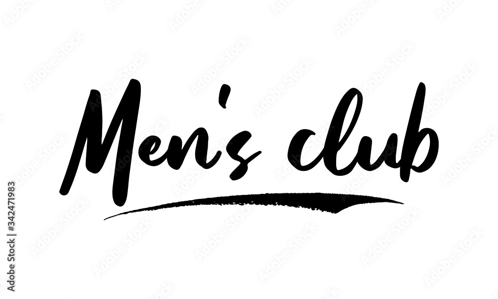 Men's club Calligraphy Black Color Text On White Background