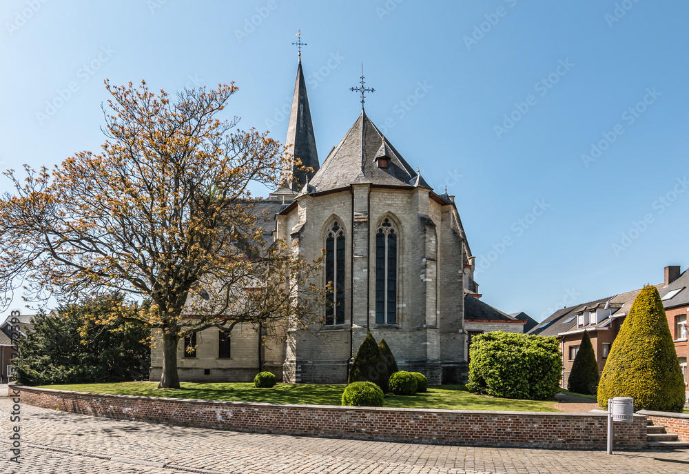 Gothic parish church in the village center of Heist-op-den-Berg, province of Anwerp, Belgium
