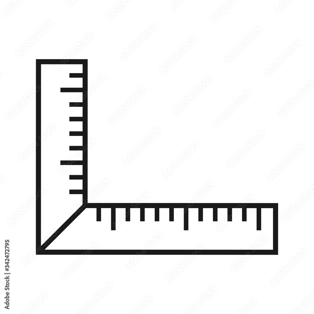 carpenter ruler icon in trendy flat design